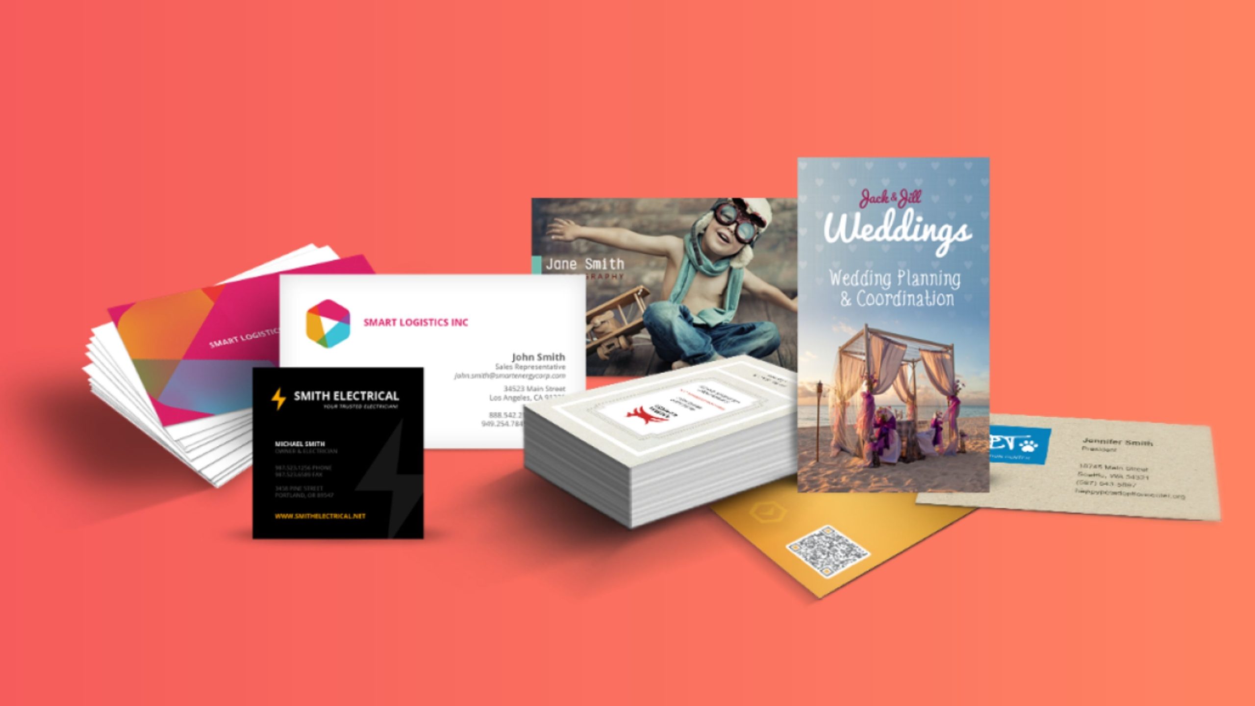 Collection of brochures with different designs and types