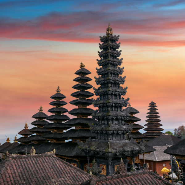 Scenic view of Pura in Bali, Indonesia