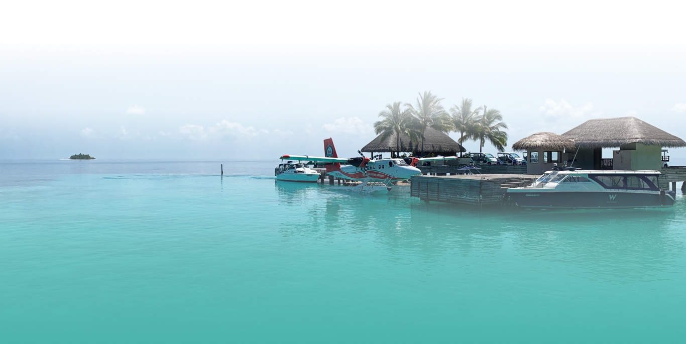 A luxurious hotel with their exclusive private boat & helicopter for their guest