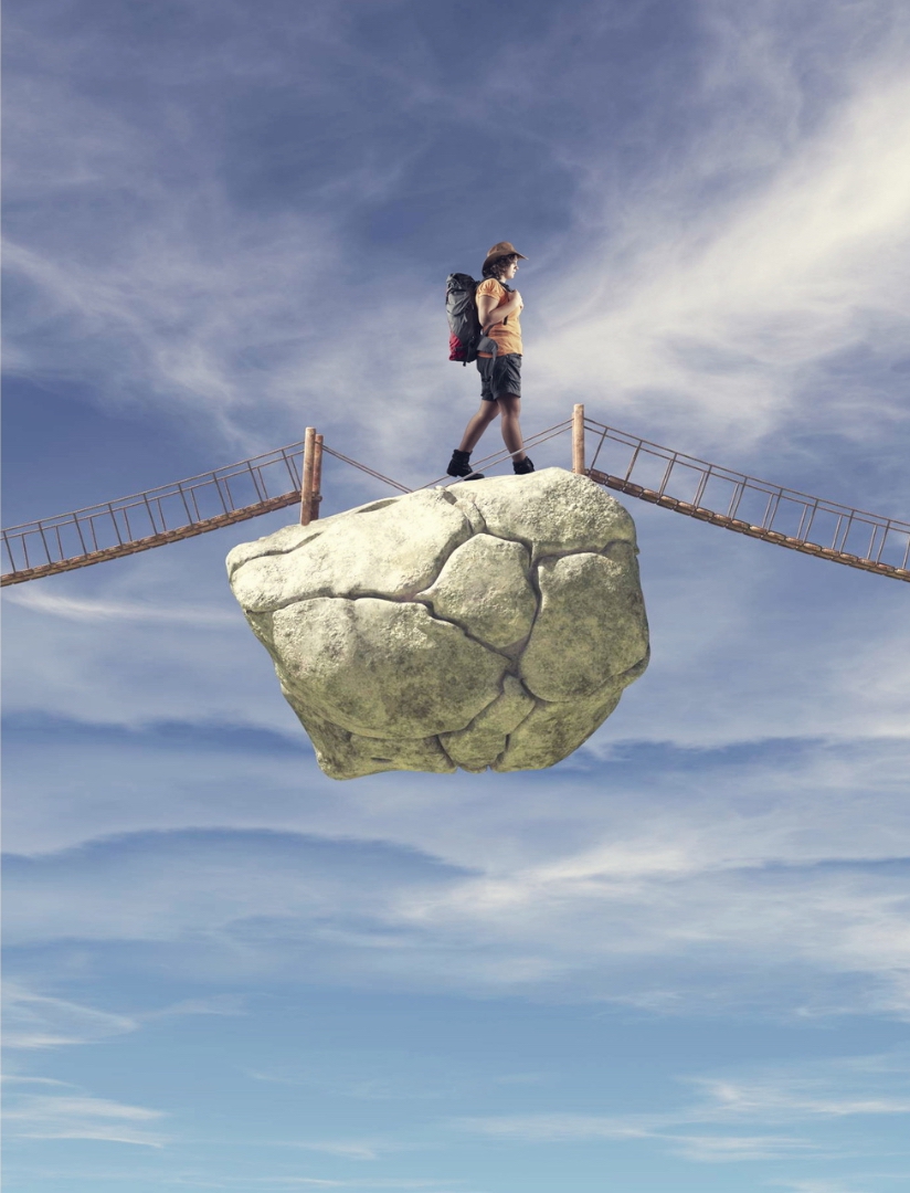 the-adventure-female-model-walking-in-the-rock-between-the-bridges-that-floating-in-the-sky