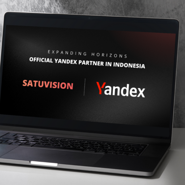 a thumbnail shown a black macbook with monitor is showing SATUVISION becomes global partner of Yandex