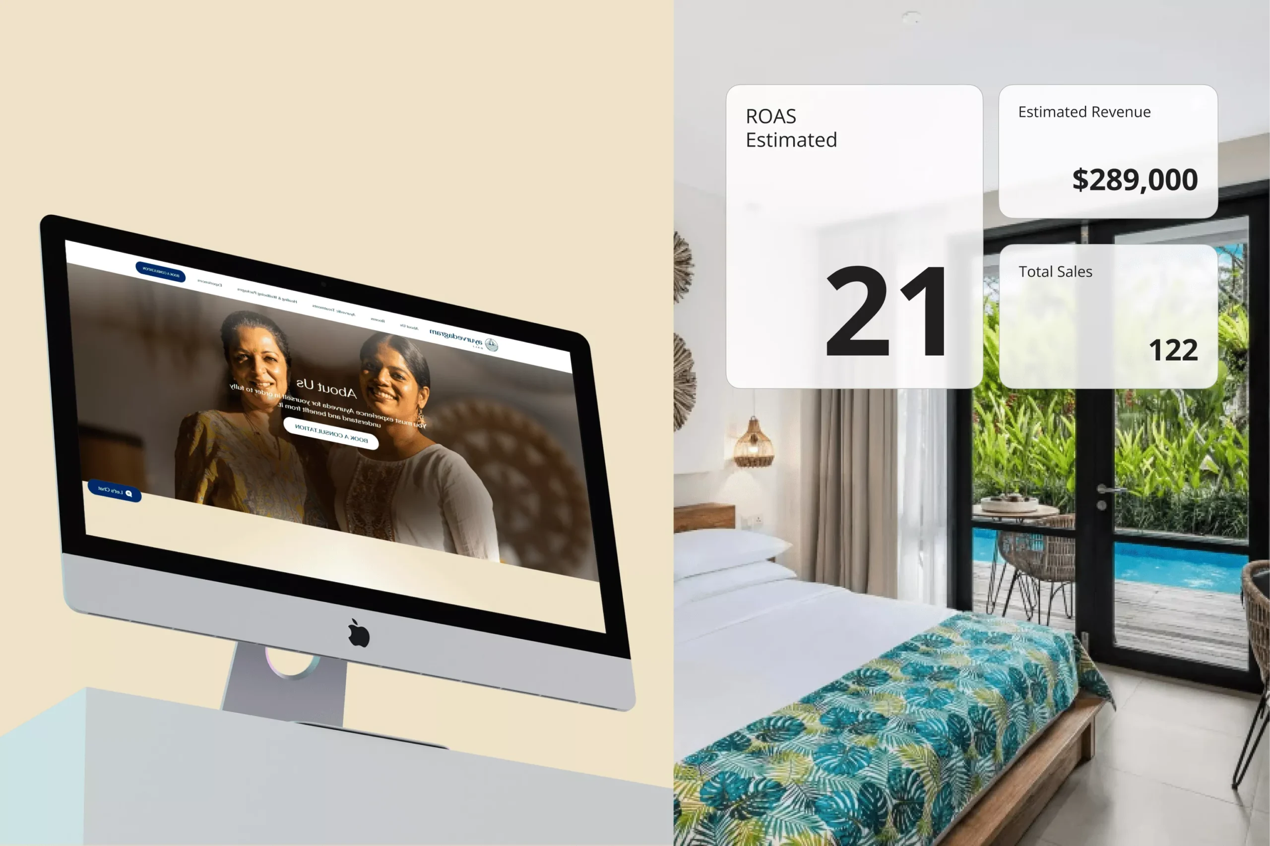 Satuvision Portfolio - Ayurvedagram Bali - Increase revenue with advertising for holistic healing resort website in Ubud, Bali
